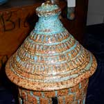 Castle Candle Light glazed terracotta-stoneware, wheel & hand worked