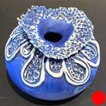Among Corals - stoneware, wheel thrown,applied decoration,hand carved